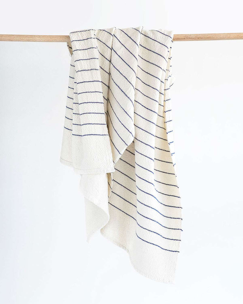 Large Country Towel With Pinstripes